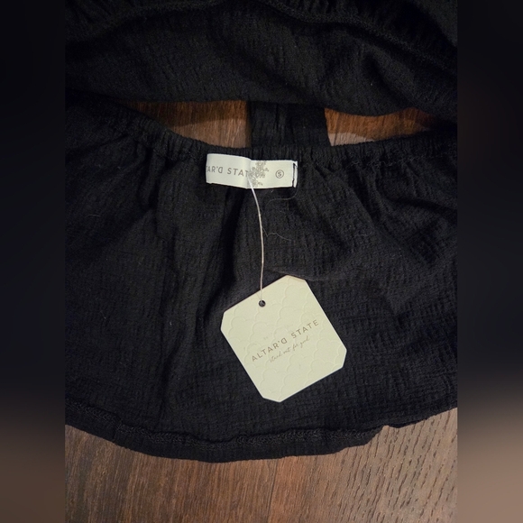 NWT Altar'd State Nia Tie Back Babydoll Top Black - Picture 5 of 7
